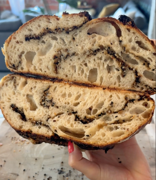 Everything Bagel Croissant Sourdough Loaf