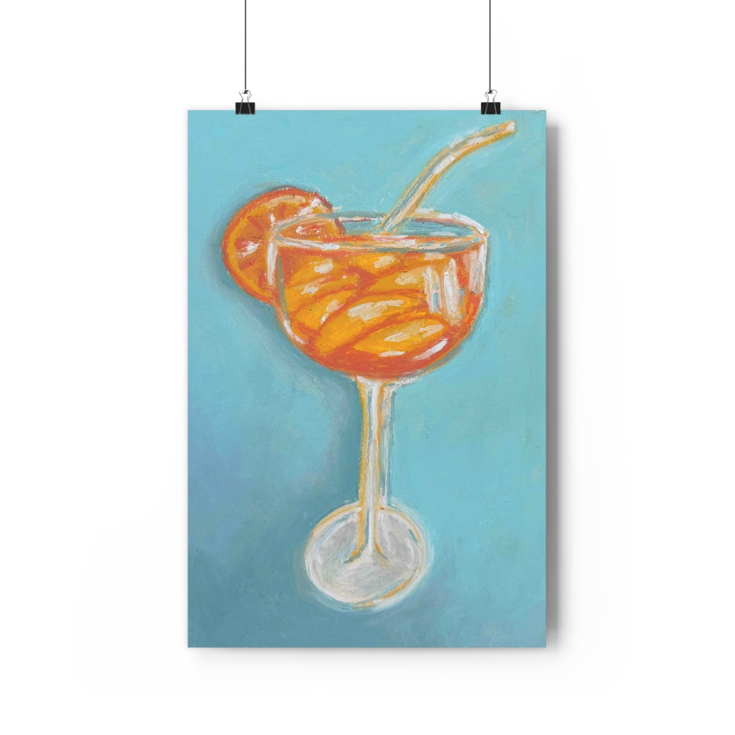 The Summer Spritz Aperol Spritz Vibrant Cocktail Art Print, Tropical Decor, Home Bar Wall Art, Summer Vibe Gift, Giclée Print for Cocktail Lovers