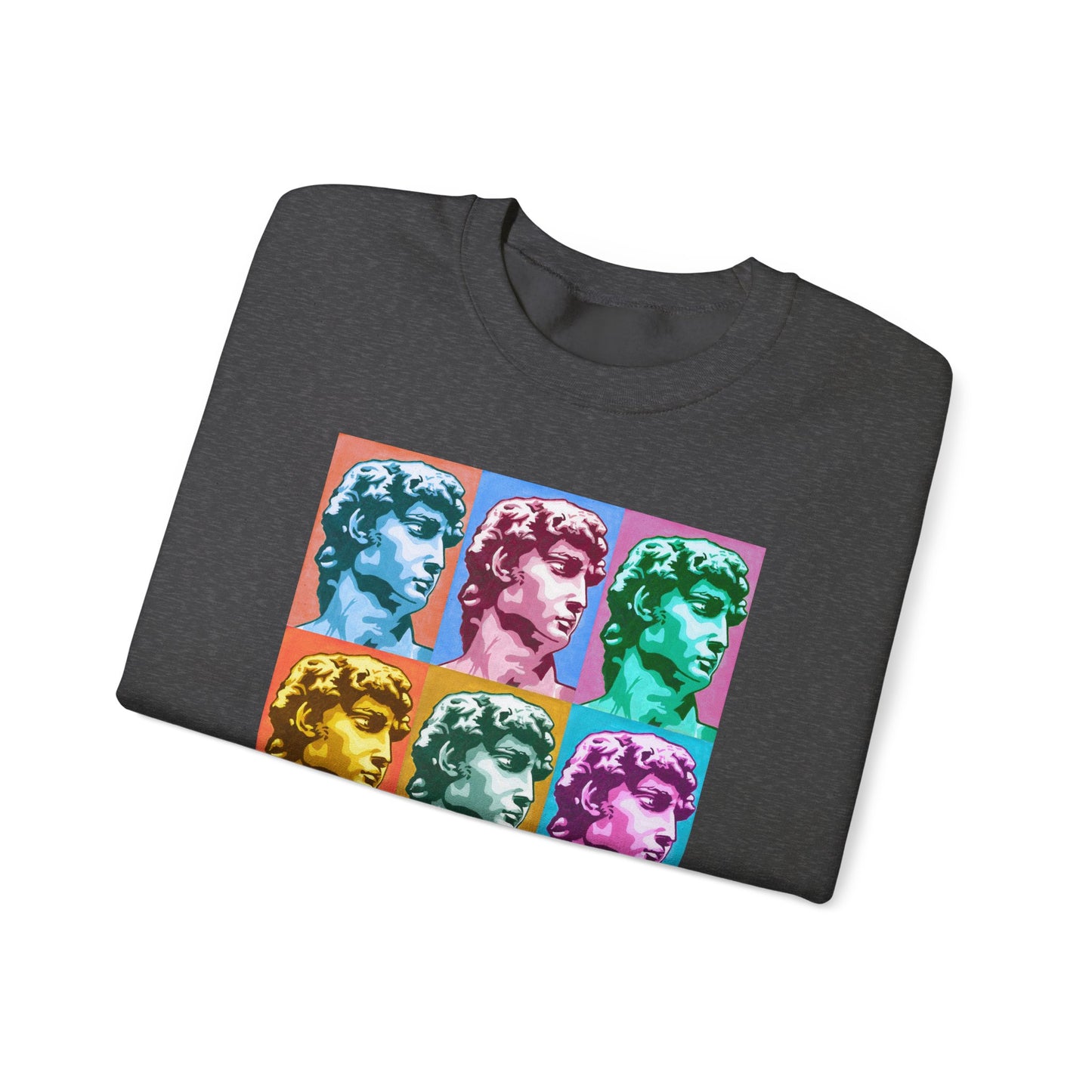 Roman David | Pop Art Graphic Sweatshirt, Vibrant Crewneck Sweatshirt for Art Lovers, Cozy Unisex Sweater, Gift for Artists, Casual Wear