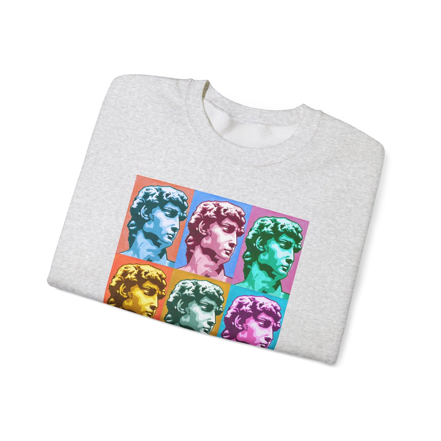 Roman David | Pop Art Graphic Sweatshirt, Vibrant Crewneck Sweatshirt for Art Lovers, Cozy Unisex Sweater, Gift for Artists, Casual Wear