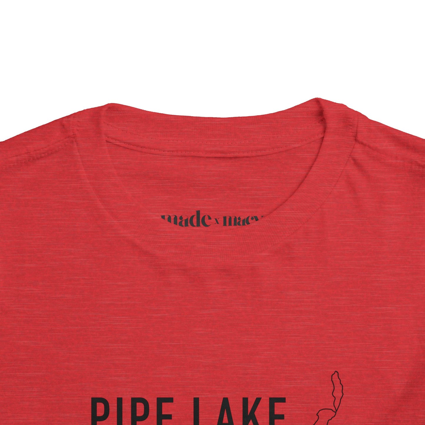 Pipe Lake Wisconsin Kids Tee | Fishing Silhouette Toddler Shirt