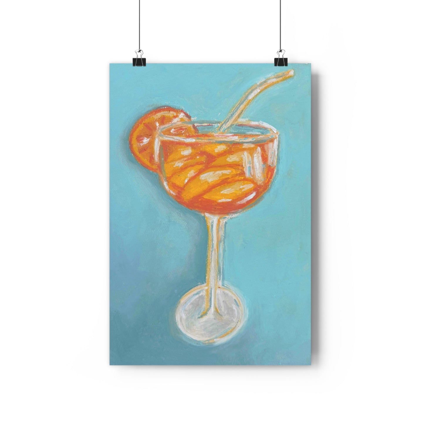 The Summer Spritz Aperol Spritz Vibrant Cocktail Art Print, Tropical Decor, Home Bar Wall Art, Summer Vibe Gift, Giclée Print for Cocktail Lovers