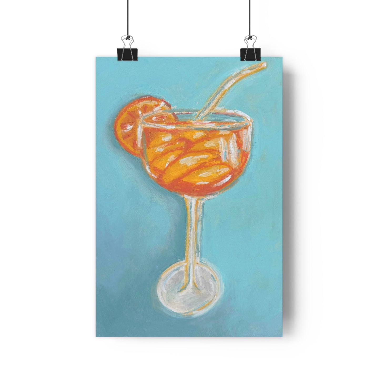 The Summer Spritz Aperol Spritz Vibrant Cocktail Art Print, Tropical Decor, Home Bar Wall Art, Summer Vibe Gift, Giclée Print for Cocktail Lovers