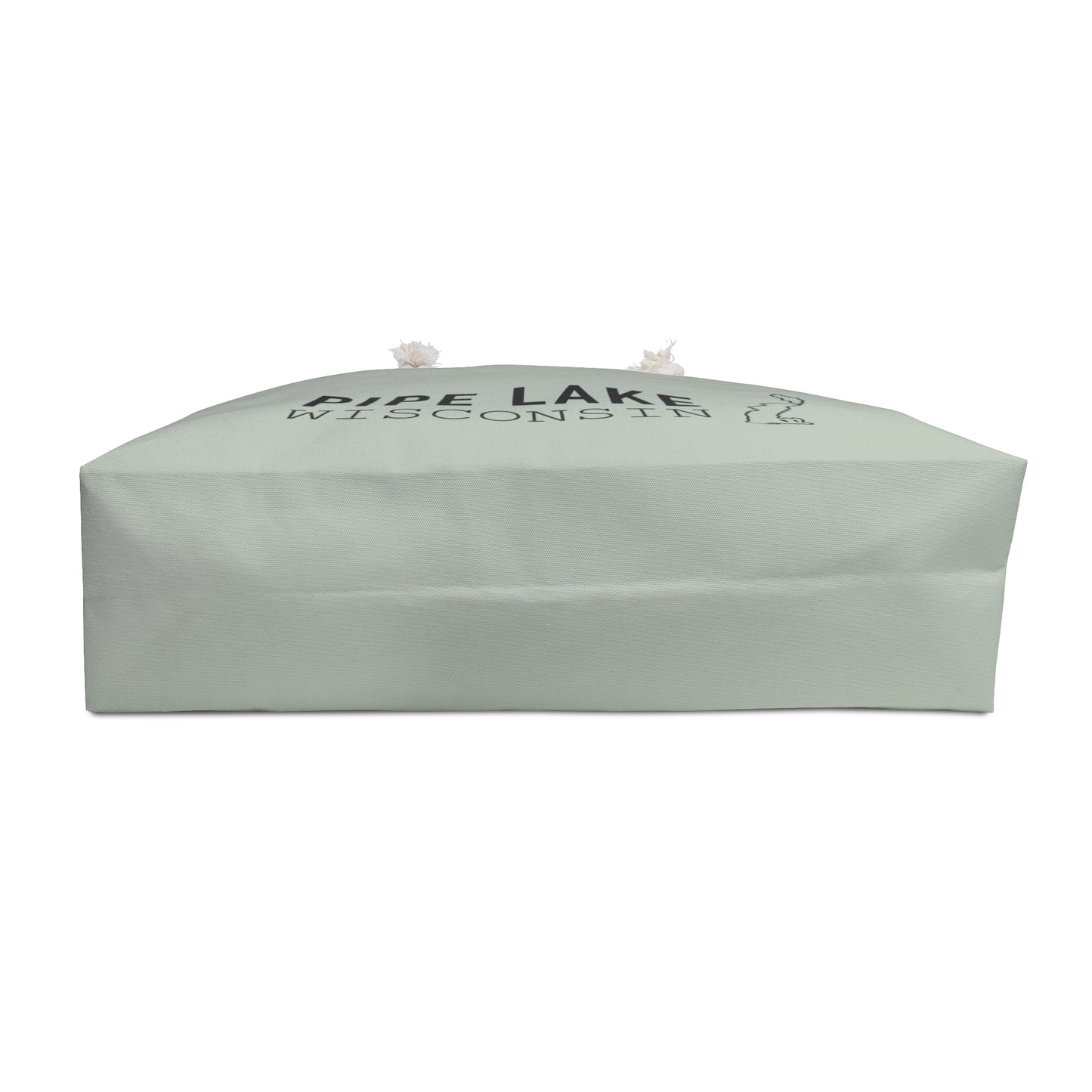 Pipe Lake Wisconsin map Weekender Bag | Lake silhouette travel tote - SAGE GREEN