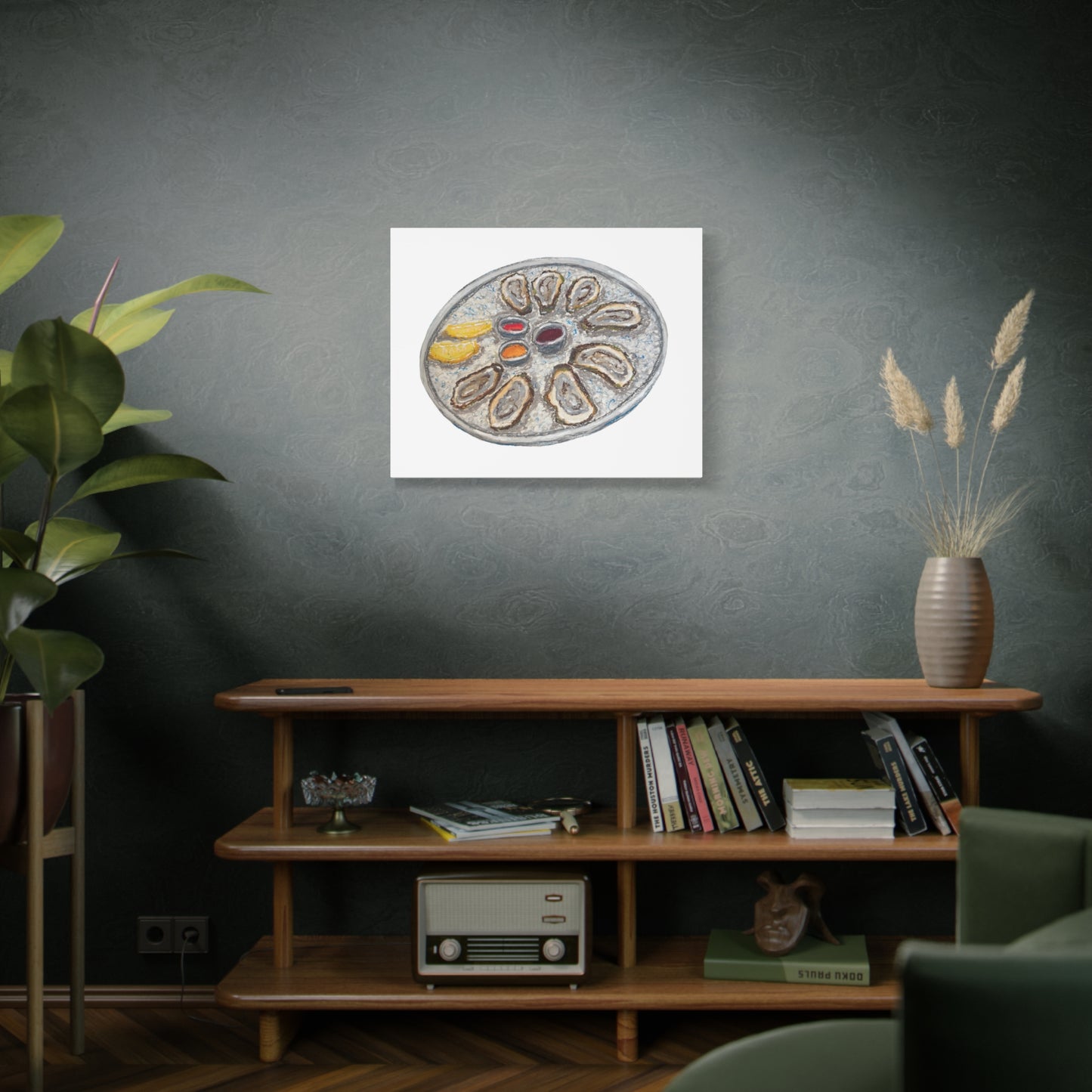 Oysters for Dinner | Canvas, Beach House Decor, Seafood Wall Art, Nautical Home Decor, Unique Kitchen Gift, Coastal Living Accents