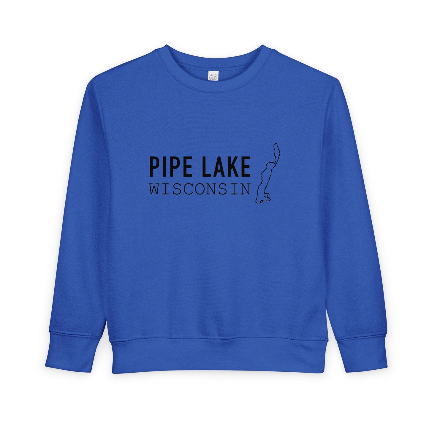 Pipe Lake Wisconsin Map Toddler Sweatshirt | Kids State Outline