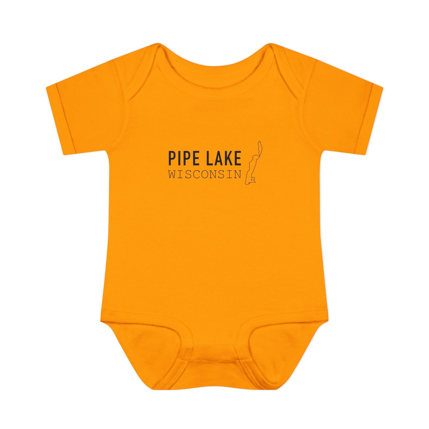 Pipe Lake Wisconsin baby bodysuit | Infant onesie with lake outline