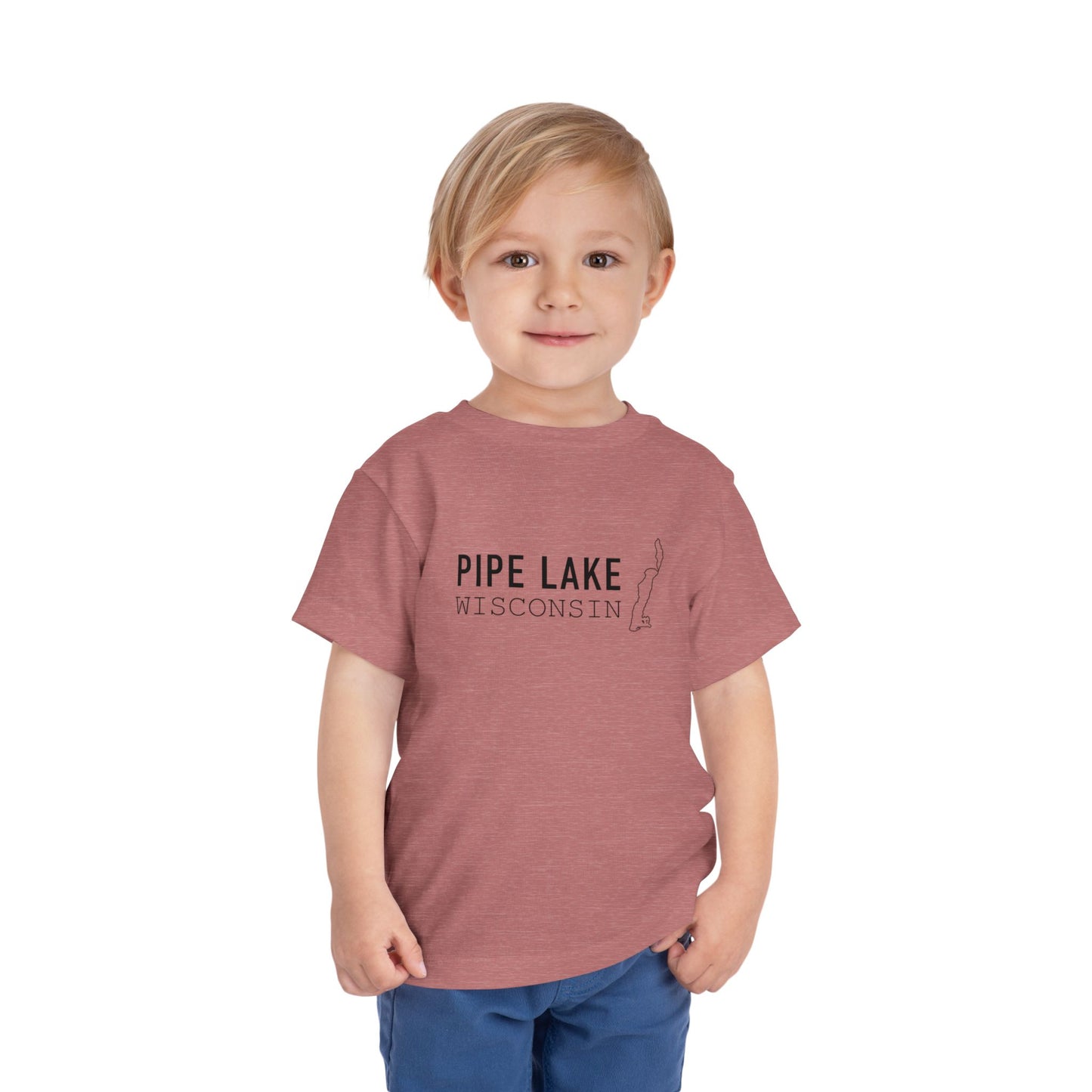 Pipe Lake Wisconsin Kids Tee | Fishing Silhouette Toddler Shirt