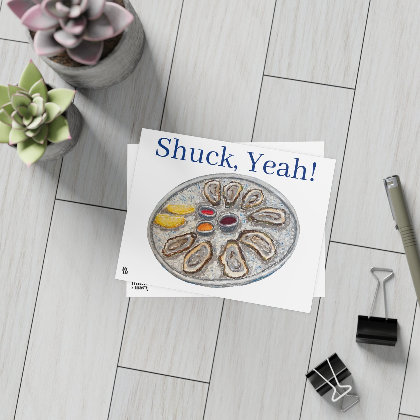 Shuck, Yeah! Oysters for Dinner Postcard Bundle - Envelopes Included, Fun Greetings, Unique Stationery, Beach Party Invitations, Ocean Lover Gift, [...]