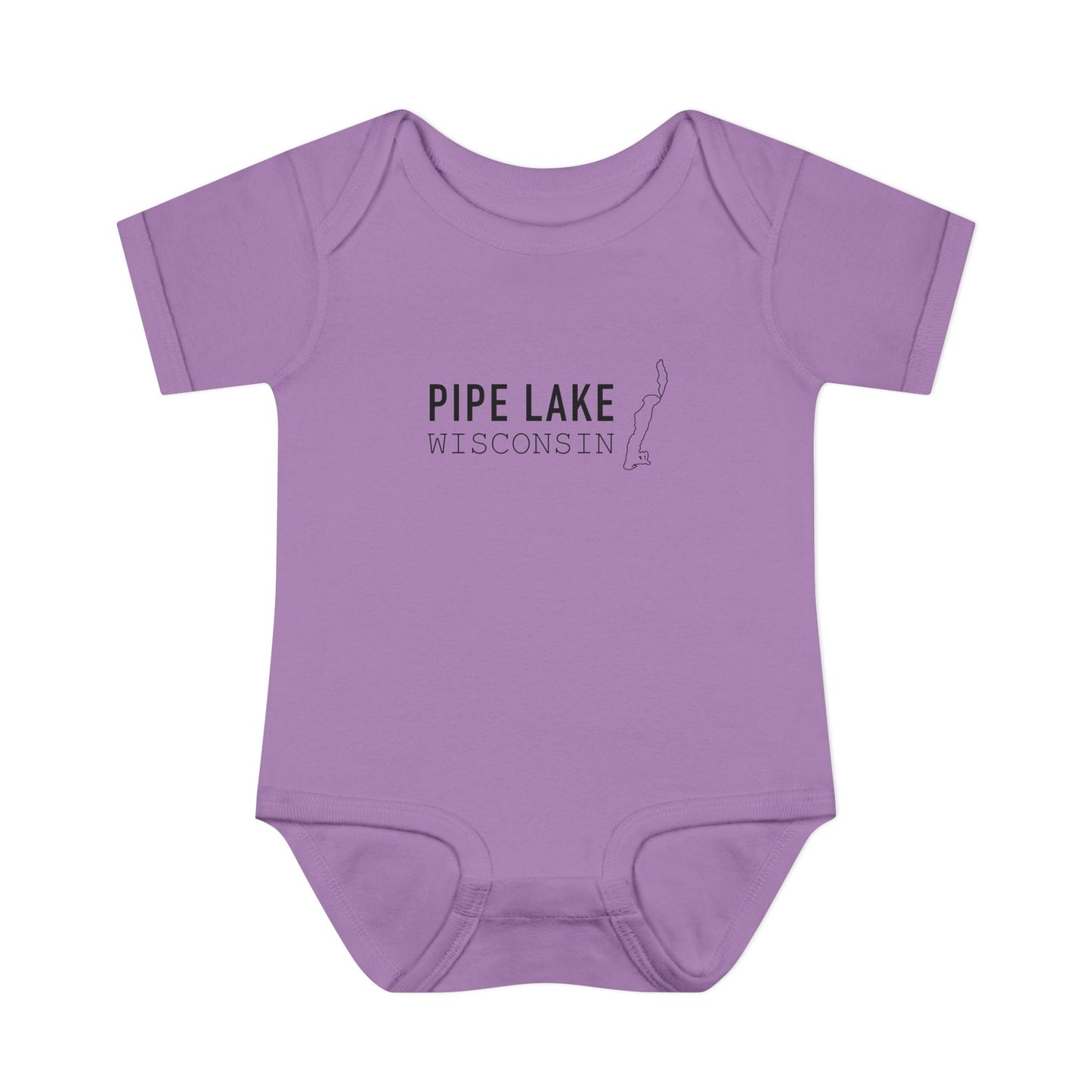 Pipe Lake Wisconsin baby bodysuit | Infant onesie with lake outline