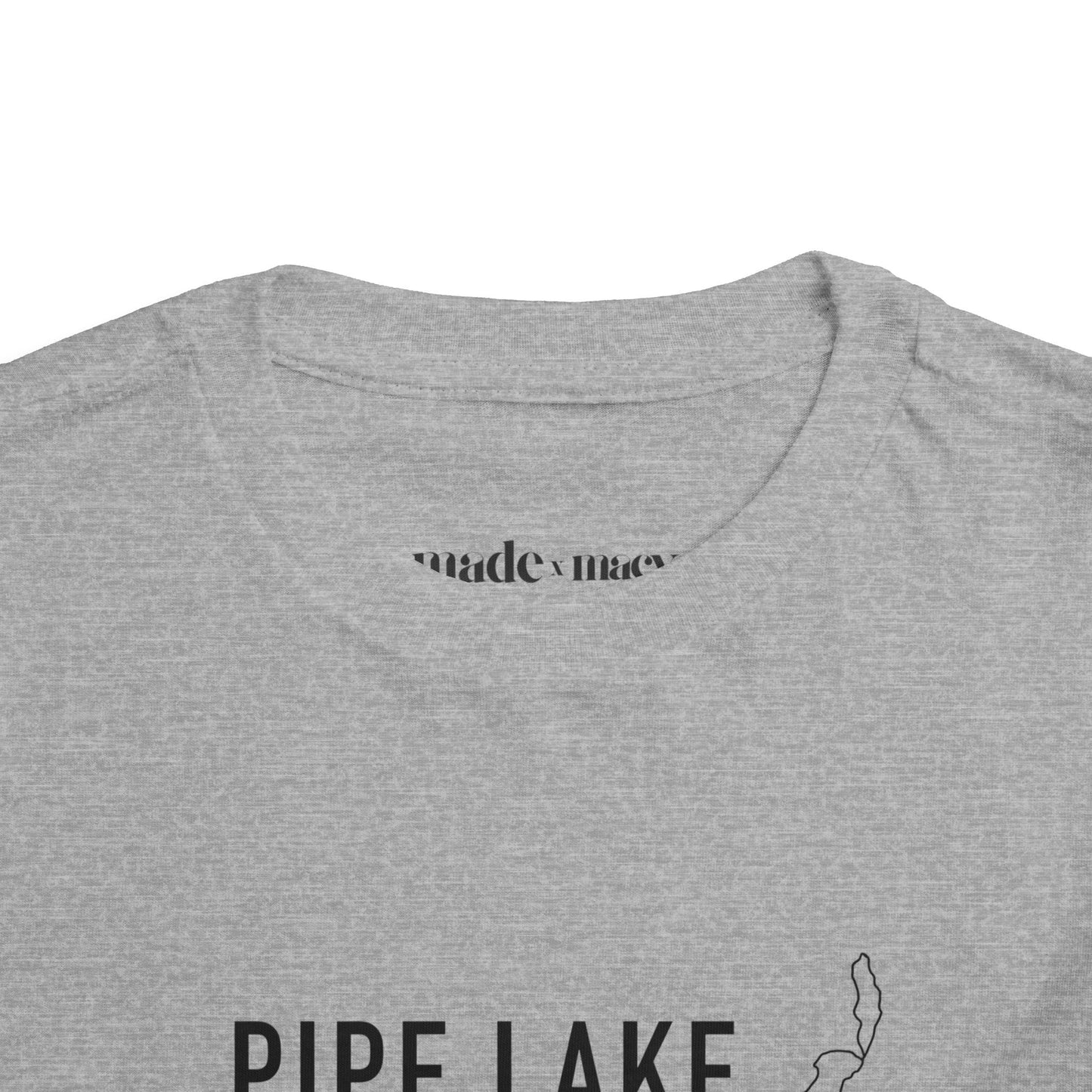 Pipe Lake Wisconsin Kids Tee | Fishing Silhouette Toddler Shirt