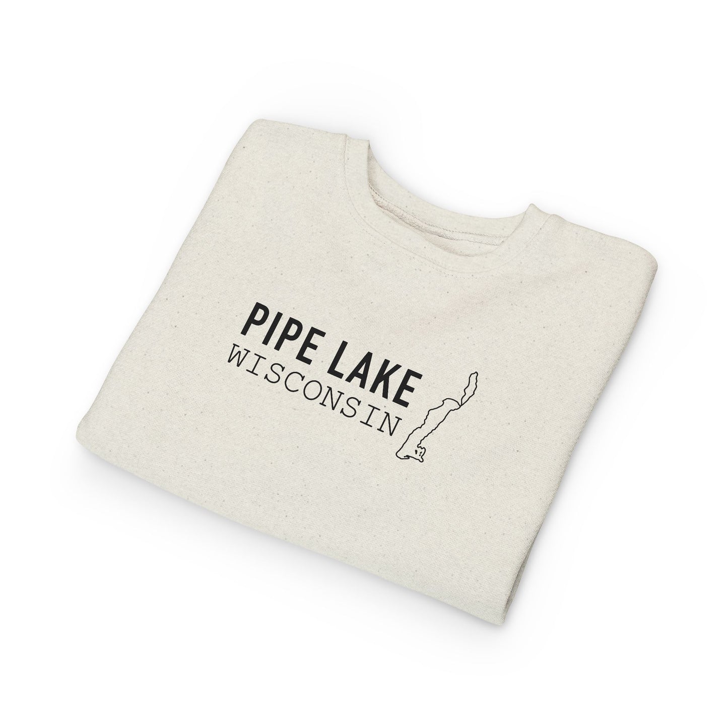 Pipe Lake Wisconsin Map Toddler Sweatshirt | Kids State Outline