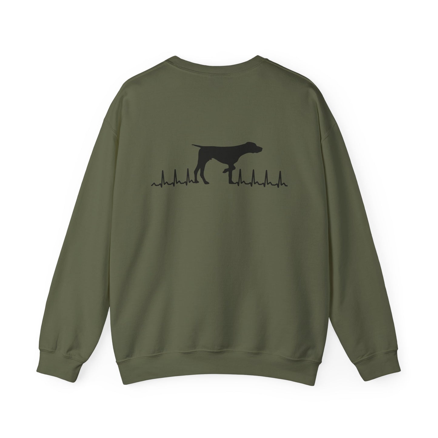 Meyers Mo River Vizslas Sweatshirt Vizsla silhouette heartbeat
