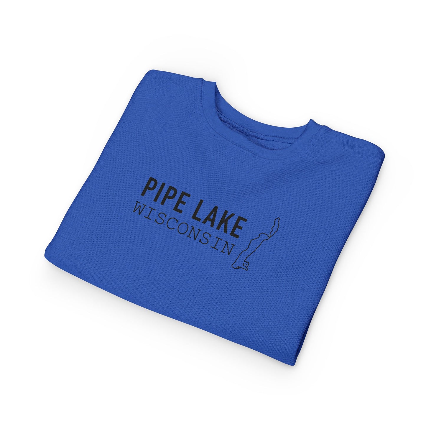 Pipe Lake Wisconsin Map Toddler Sweatshirt | Kids State Outline