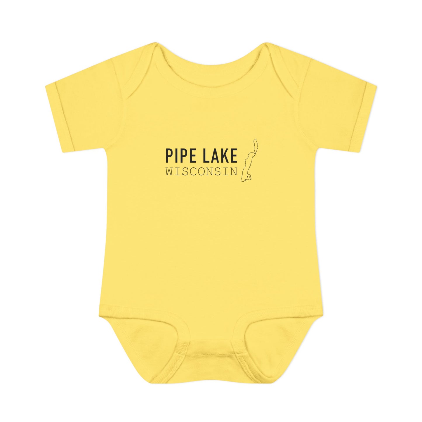 Pipe Lake Wisconsin baby bodysuit | Infant onesie with lake outline
