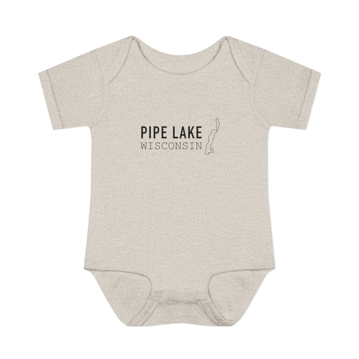 Pipe Lake Wisconsin baby bodysuit | Infant onesie with lake outline
