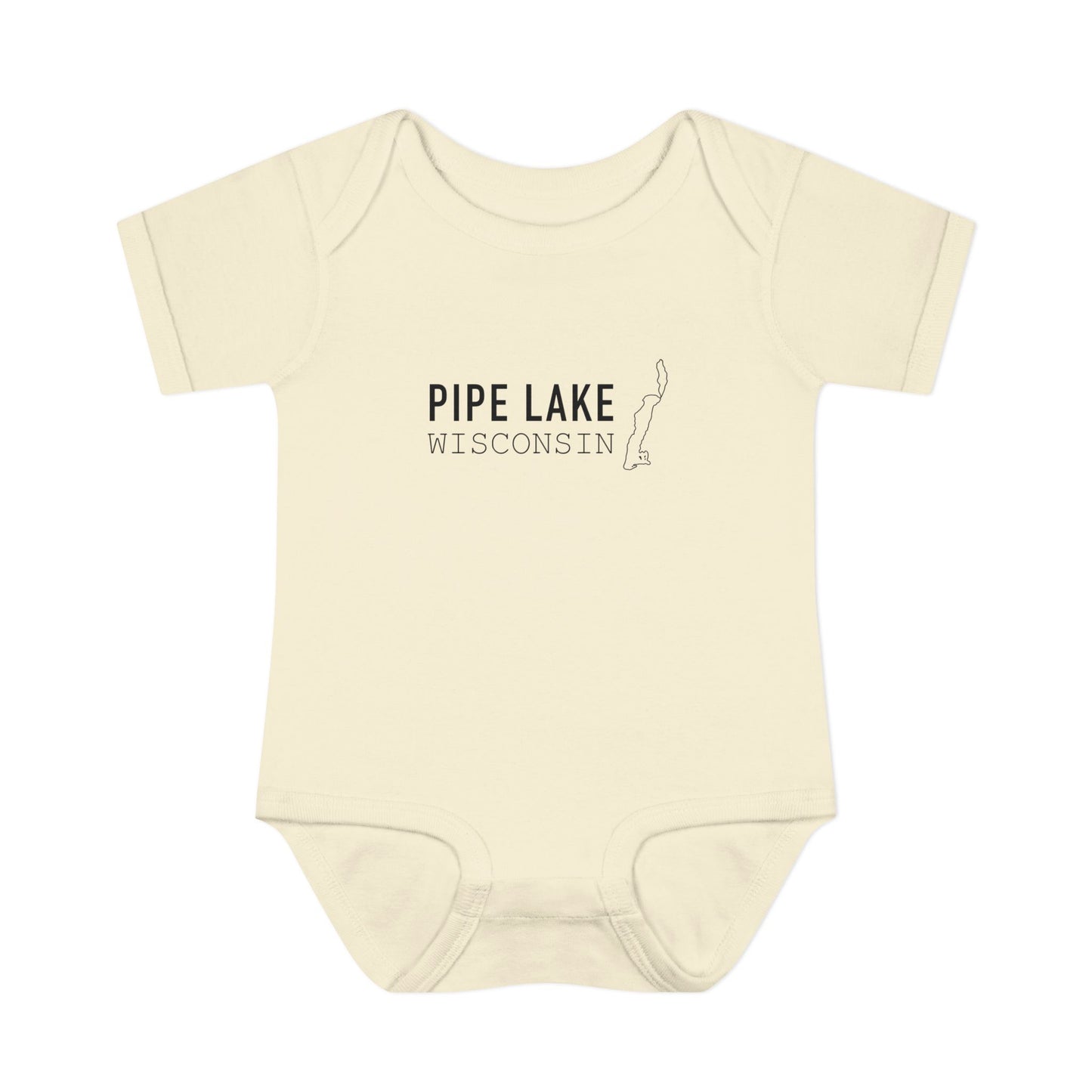 Pipe Lake Wisconsin baby bodysuit | Infant onesie with lake outline
