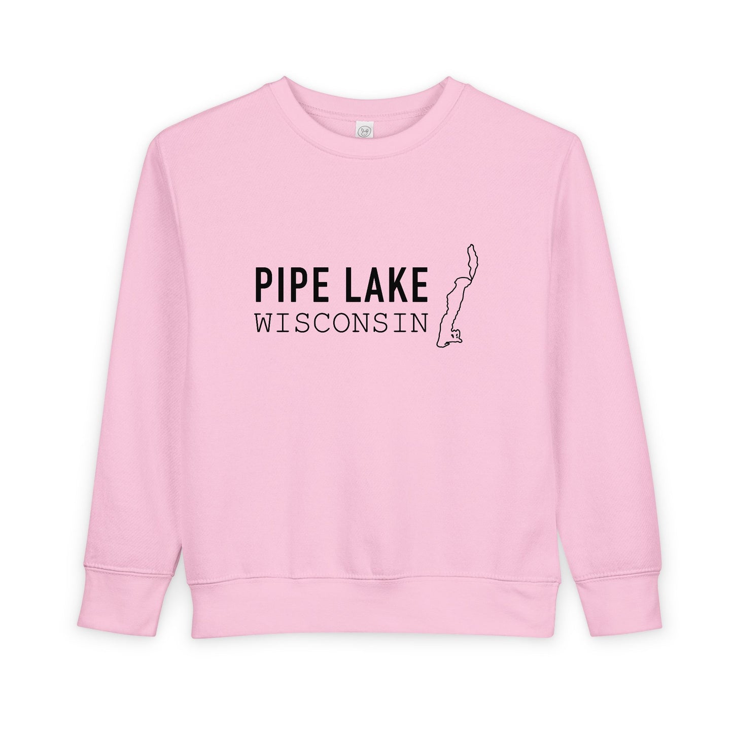 Pipe Lake Wisconsin Map Toddler Sweatshirt | Kids State Outline