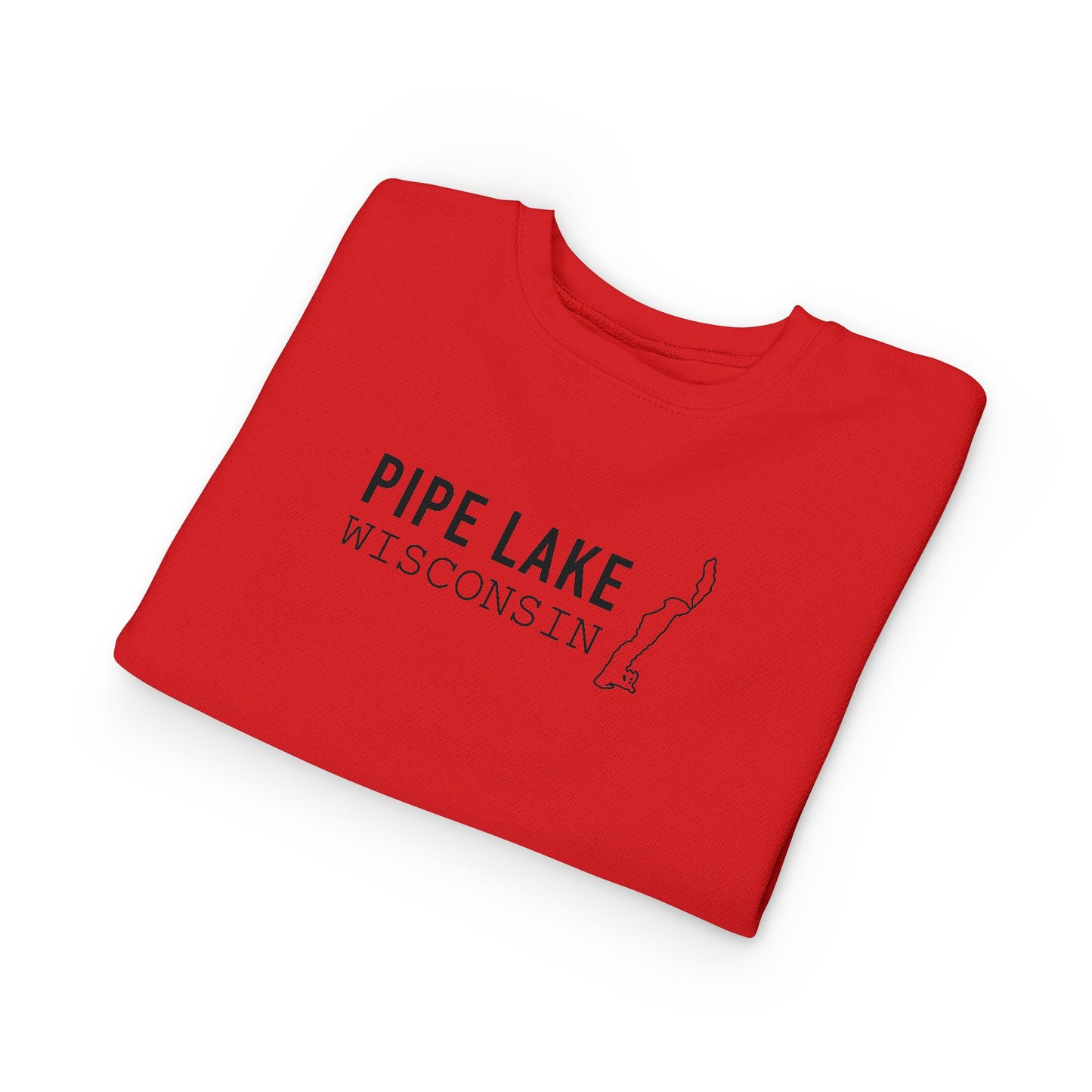 Pipe Lake Wisconsin Map Toddler Sweatshirt | Kids State Outline
