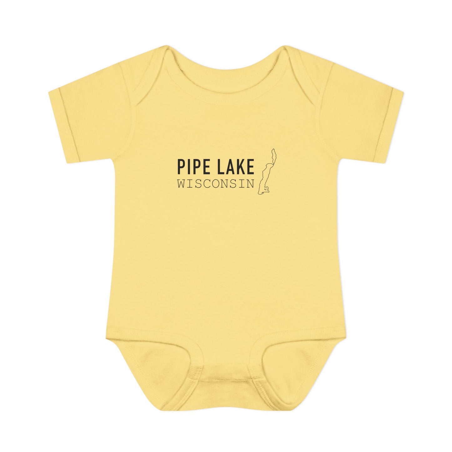 Pipe Lake Wisconsin baby bodysuit | Infant onesie with lake outline