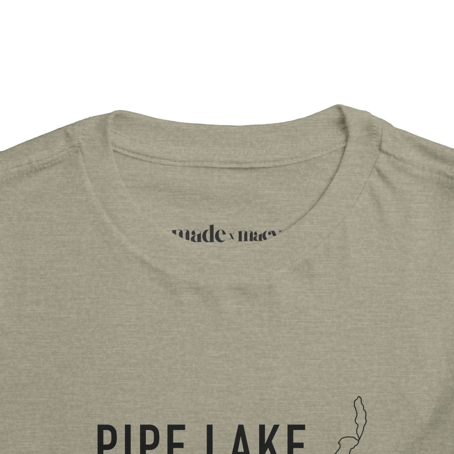 Pipe Lake Wisconsin Kids Tee | Fishing Silhouette Toddler Shirt