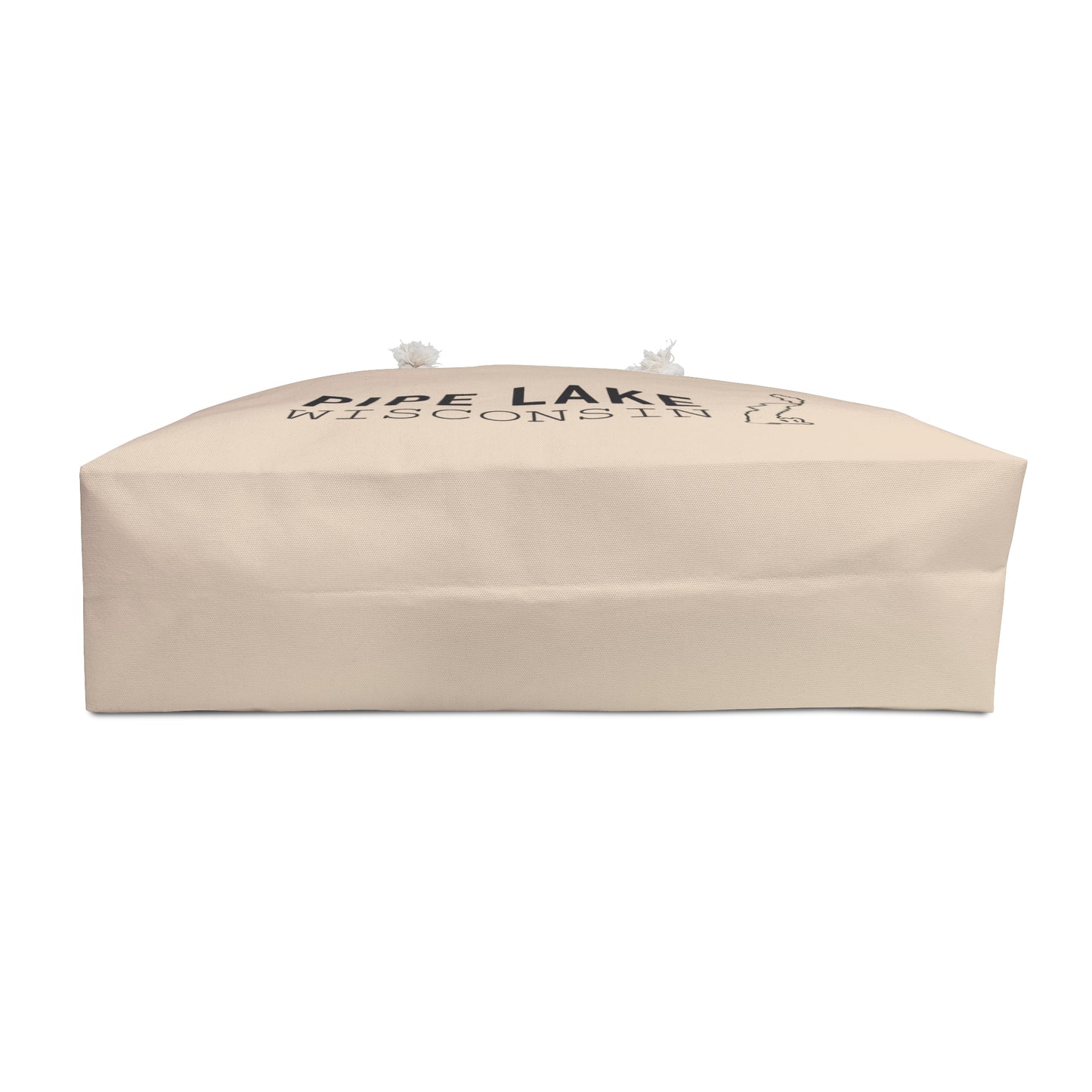 Copy of Pipe Lake Wisconsin map Weekender Bag | Lake silhouette travel tote - NATURAL OAT