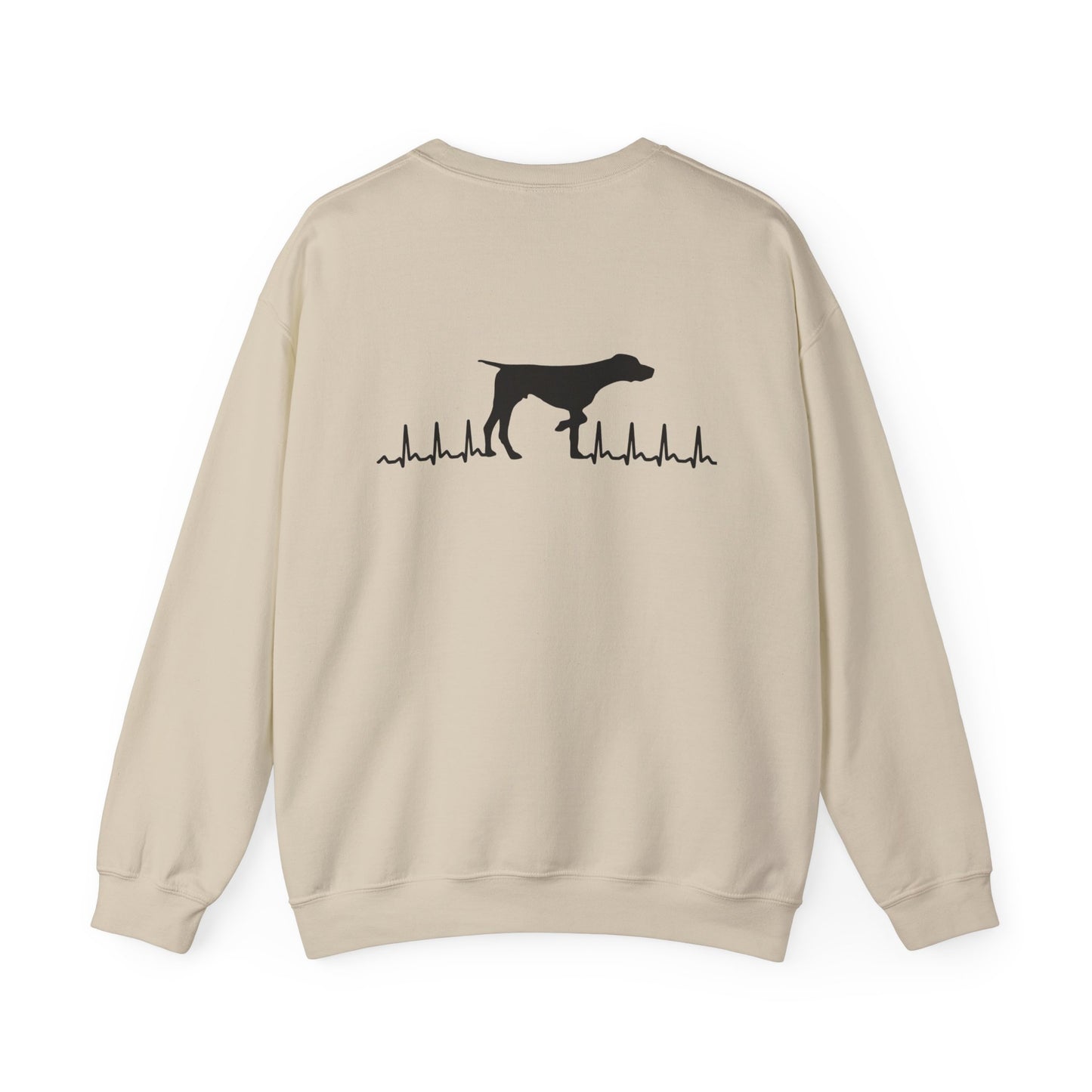 Meyers Mo River Vizslas Sweatshirt Vizsla silhouette heartbeat