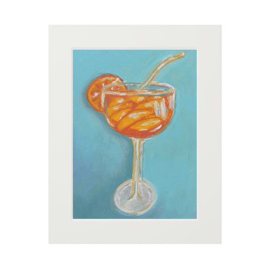 The Summer Aperol Spritz Colorful Cocktail Fine Art Print, Home Decor, Kitchen Wall Art, Gift for Hostess, Modern Artwork, Vibrant Interior Decoration