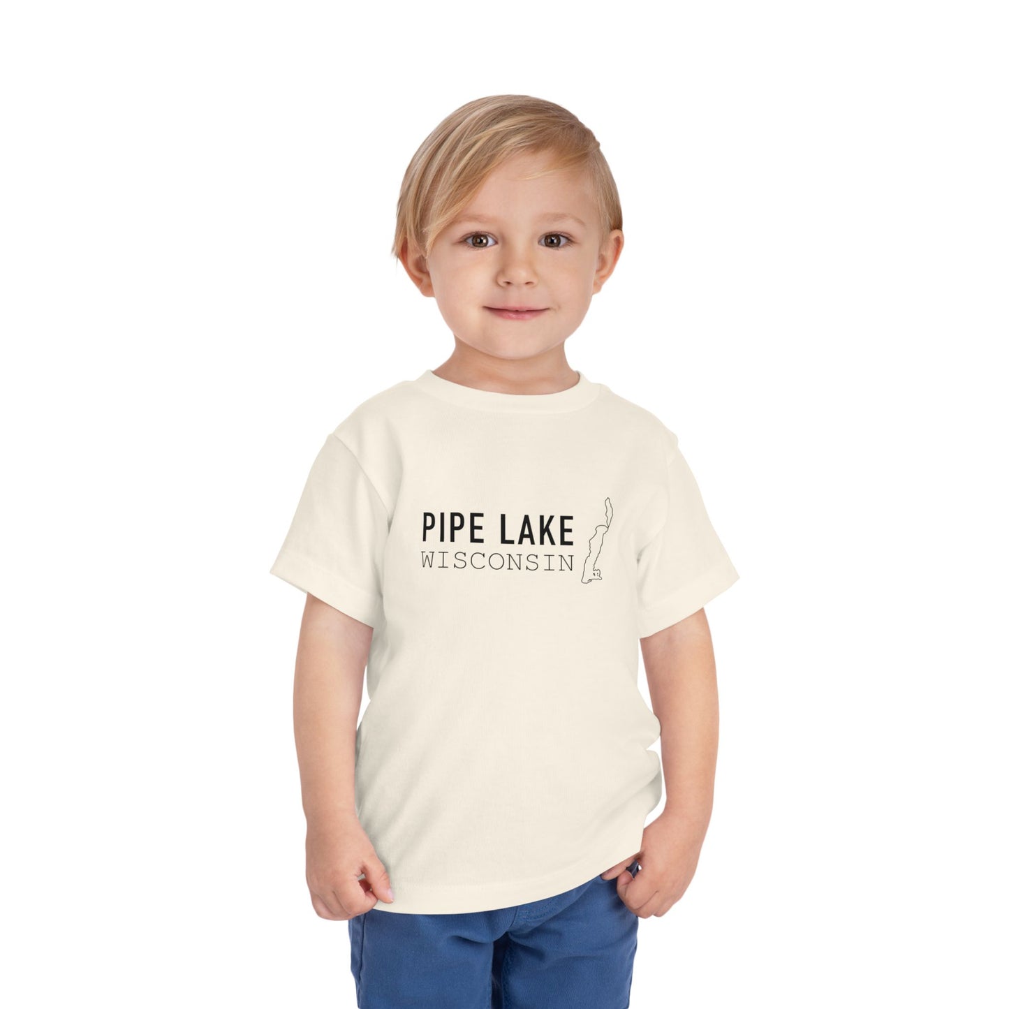 Pipe Lake Wisconsin Kids Tee | Fishing Silhouette Toddler Shirt