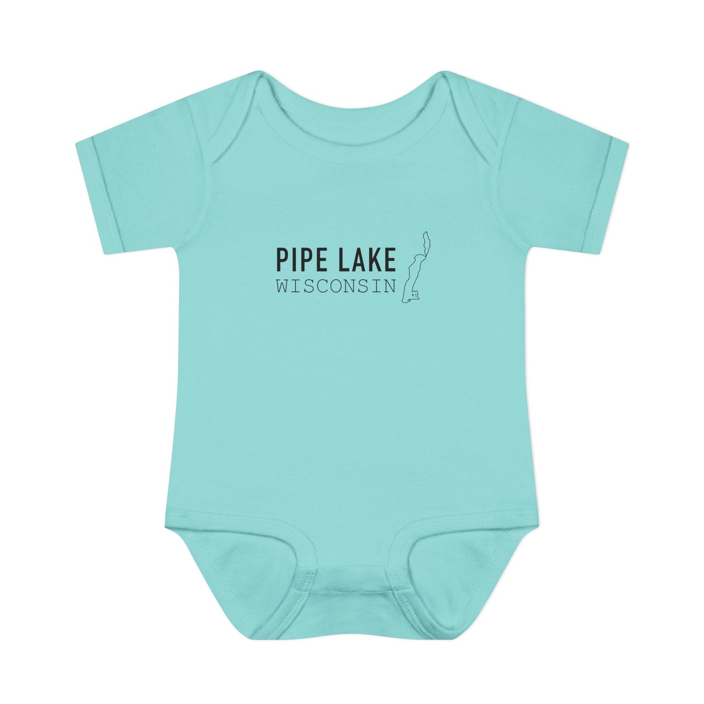Pipe Lake Wisconsin baby bodysuit | Infant onesie with lake outline