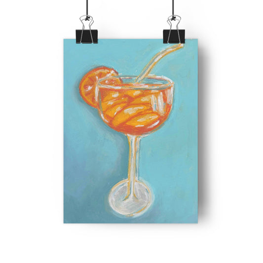 The Summer Spritz Aperol Spritz Vibrant Cocktail Art Print, Tropical Decor, Home Bar Wall Art, Summer Vibe Gift, Giclée Print for Cocktail Lovers