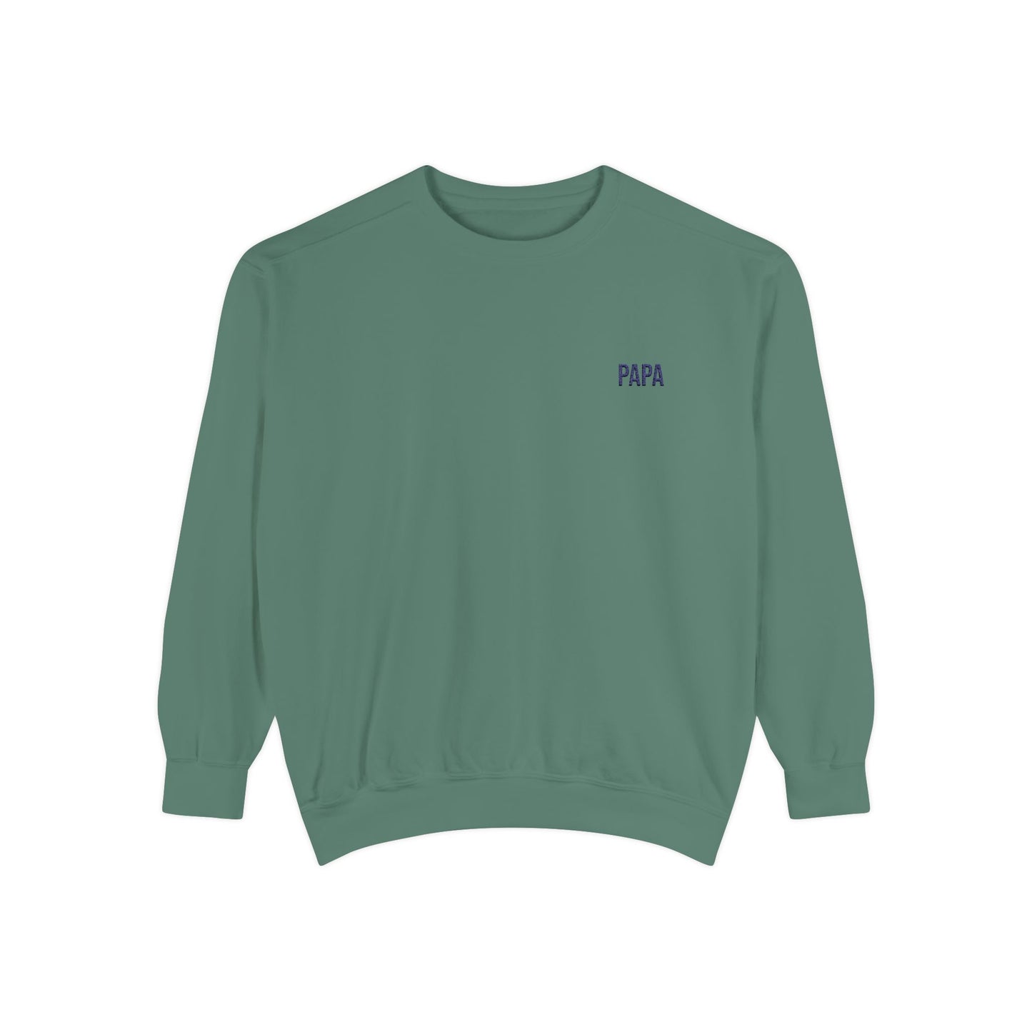 Papa Embroidered Sweatshirt | Garment-Dyed Crewneck, Grandpa Sweatshirt Style