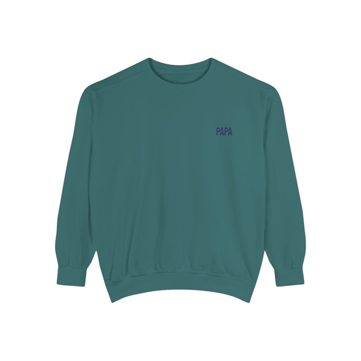 Papa Embroidered Sweatshirt | Garment-Dyed Crewneck, Grandpa Sweatshirt Style