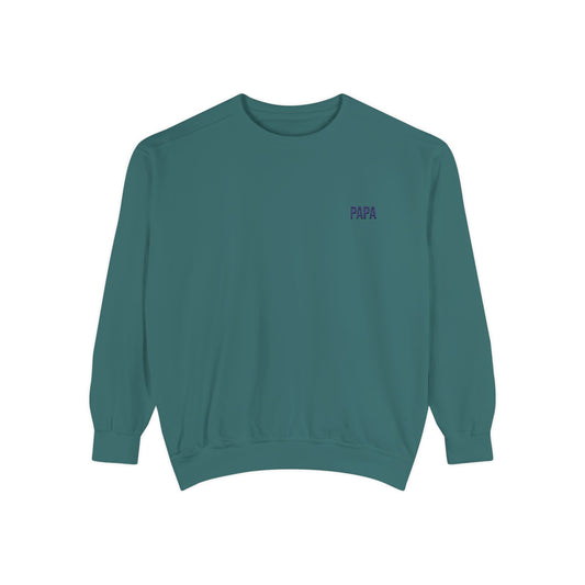 Papa Embroidered Sweatshirt | Garment-Dyed Crewneck, Grandpa Sweatshirt Style