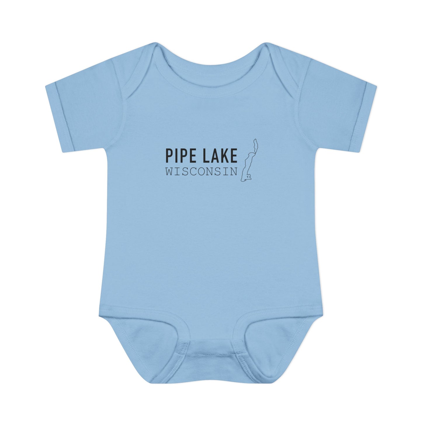 Pipe Lake Wisconsin baby bodysuit | Infant onesie with lake outline