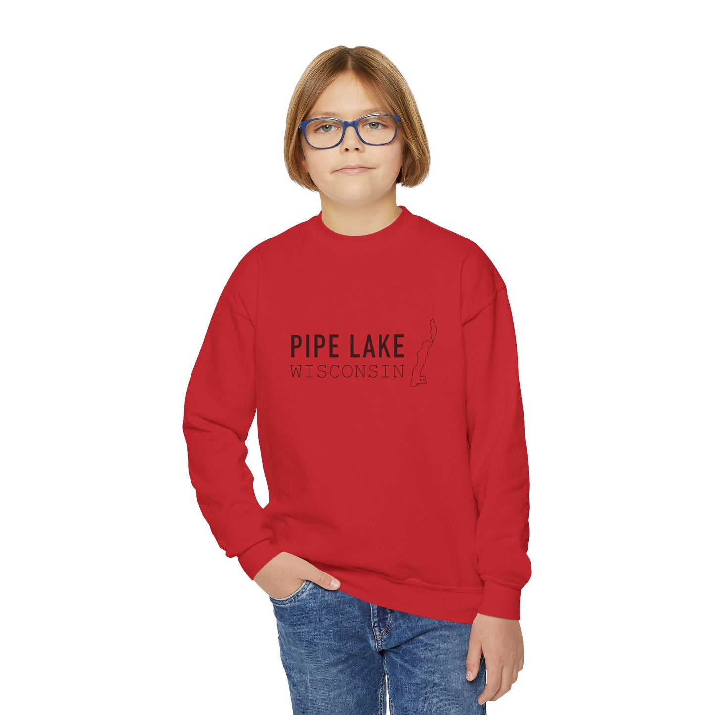 Pipe Lake Wisconsin Crewneck Sweatshirt | Youth
