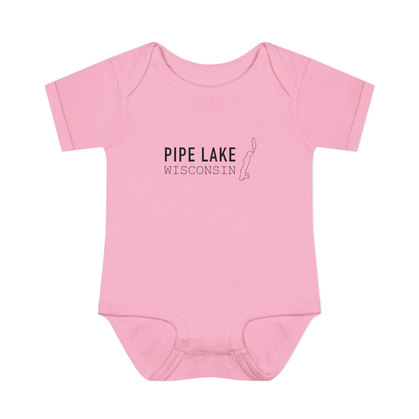 Pipe Lake Wisconsin baby bodysuit | Infant onesie with lake outline