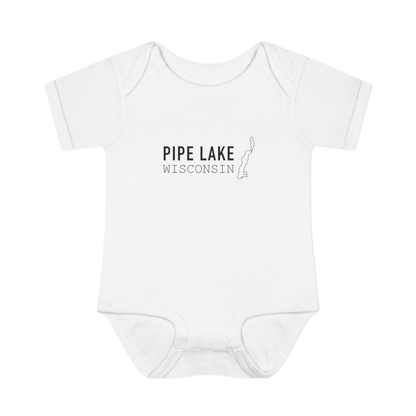 Pipe Lake Wisconsin baby bodysuit | Infant onesie with lake outline
