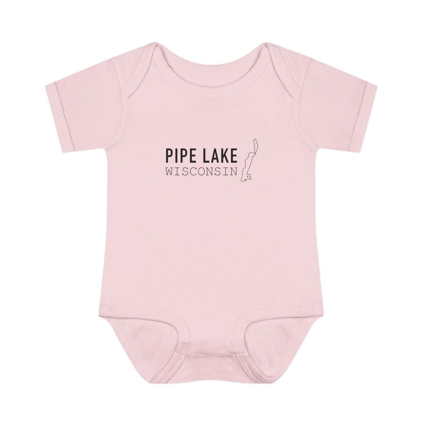 Pipe Lake Wisconsin baby bodysuit | Infant onesie with lake outline