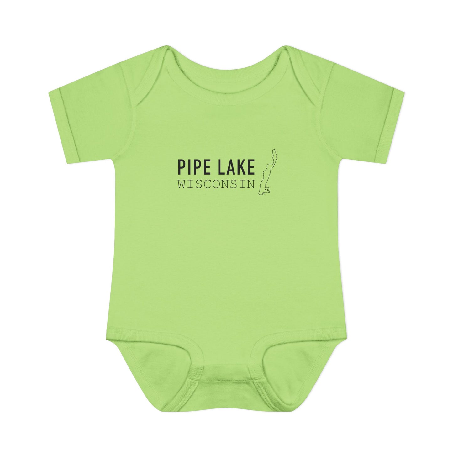 Pipe Lake Wisconsin baby bodysuit | Infant onesie with lake outline