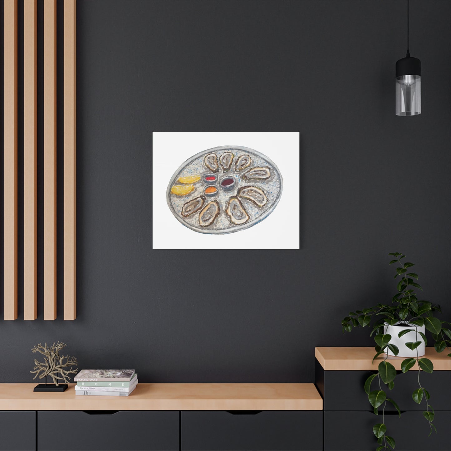 Oysters for Dinner | Canvas, Beach House Decor, Seafood Wall Art, Nautical Home Decor, Unique Kitchen Gift, Coastal Living Accents