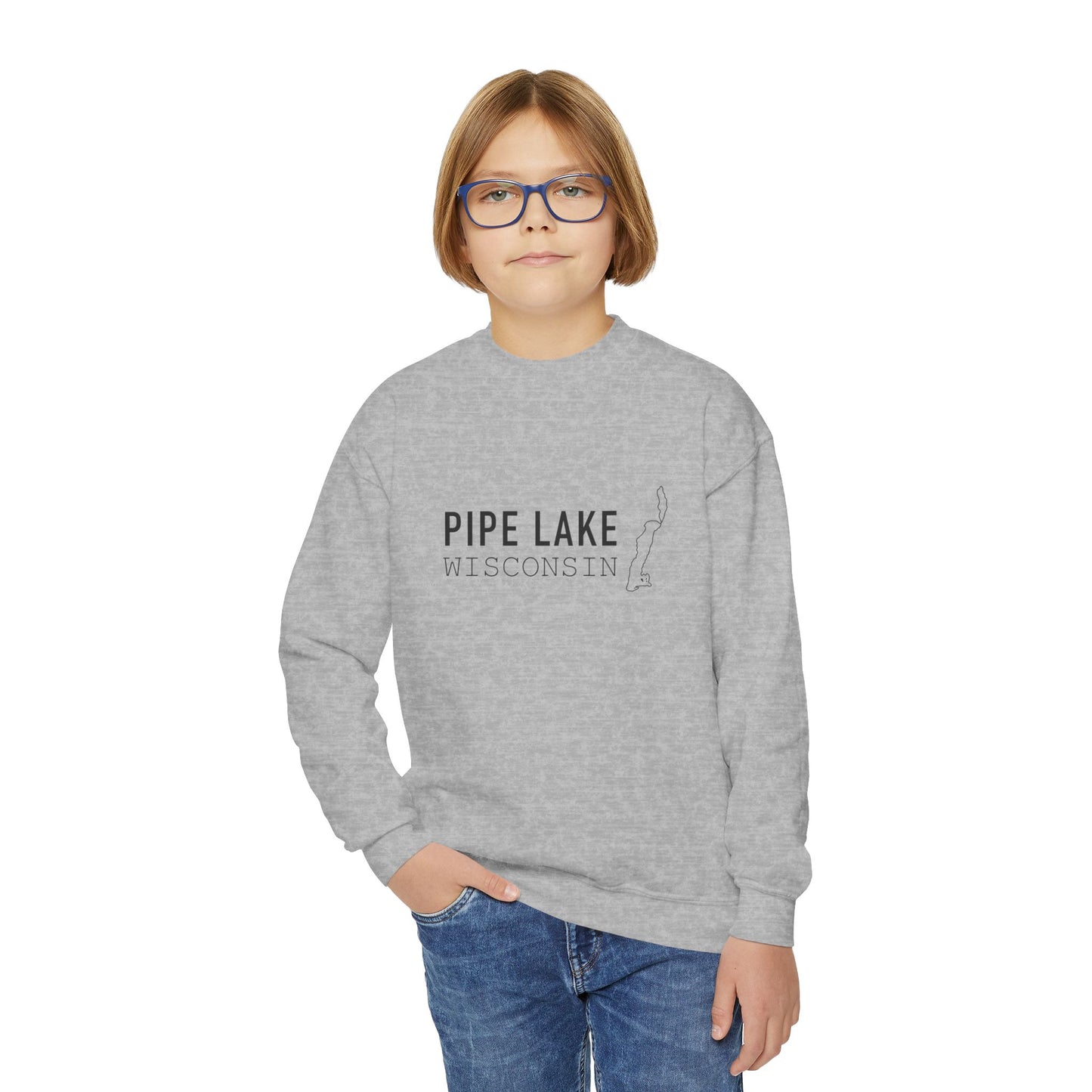 Pipe Lake Wisconsin Crewneck Sweatshirt | Youth