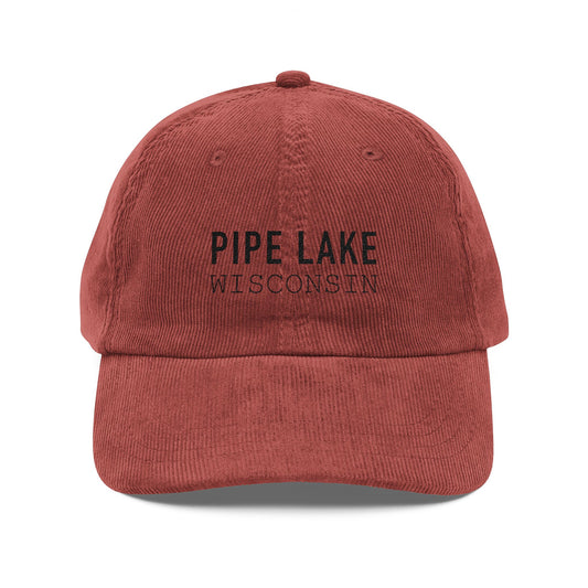 Pipe Lake Wisconsin | Embroidered corduroy Cap