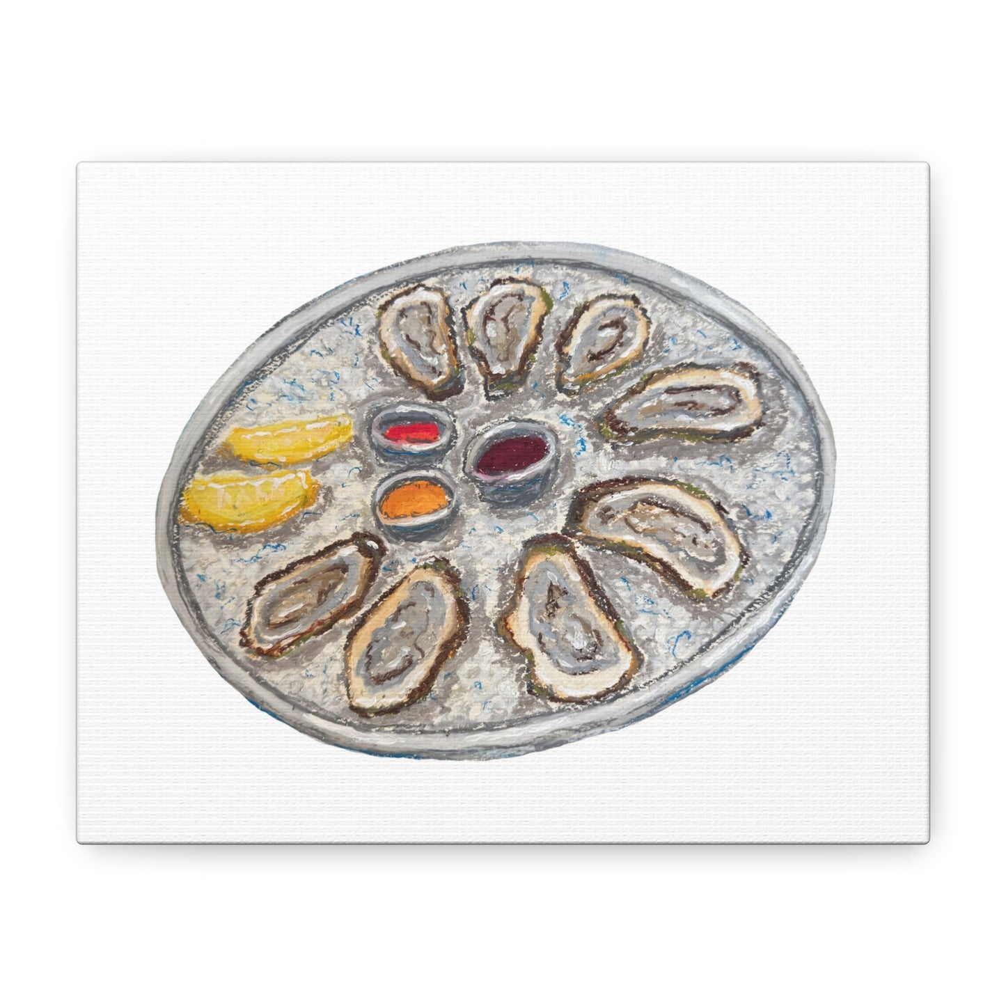 Oysters for Dinner | Canvas, Beach House Decor, Seafood Wall Art, Nautical Home Decor, Unique Kitchen Gift, Coastal Living Accents