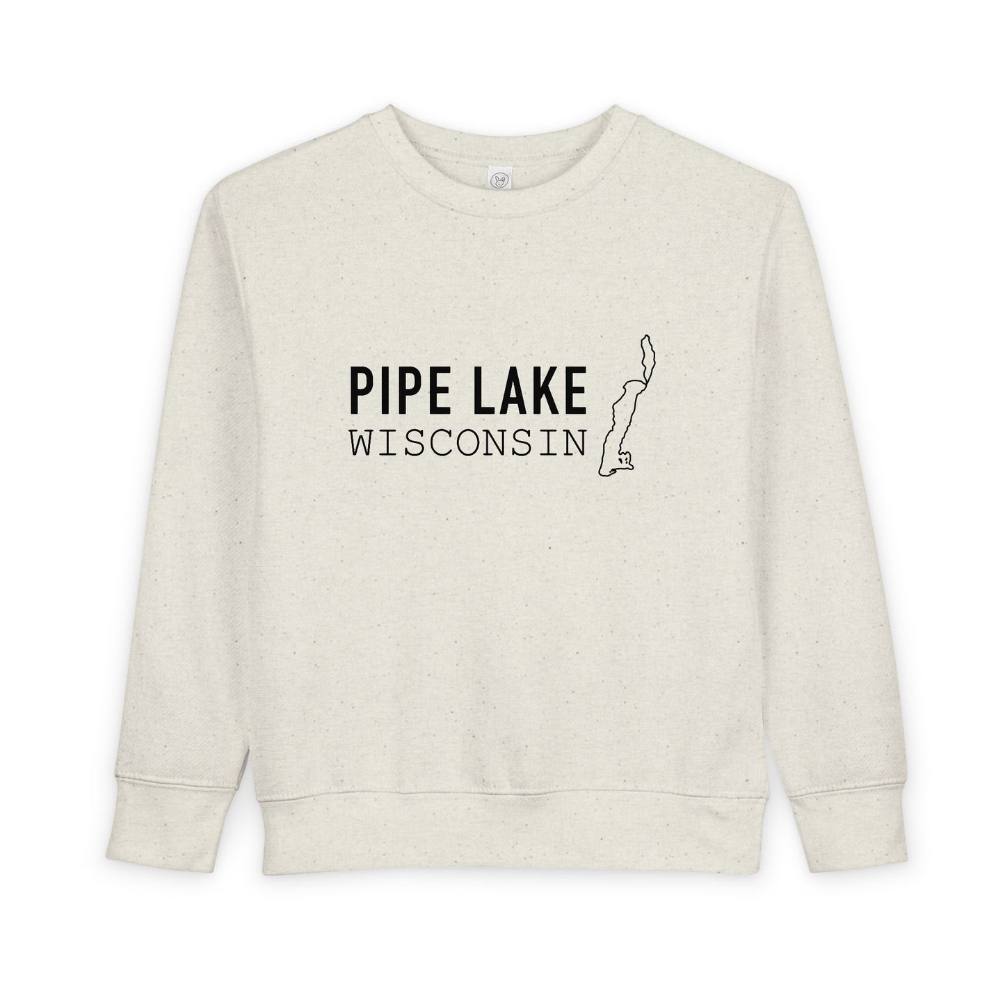 Pipe Lake Wisconsin Map Toddler Sweatshirt | Kids State Outline