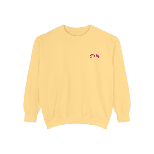 Auntie Sweatshirt | Garment-Dyed Crewneck, Mom Auntie Sweatshirt Style
