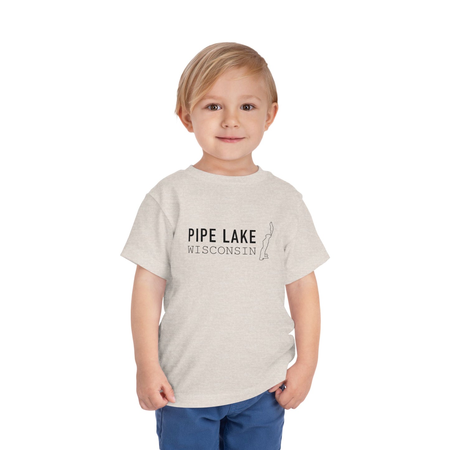 Pipe Lake Wisconsin Kids Tee | Fishing Silhouette Toddler Shirt