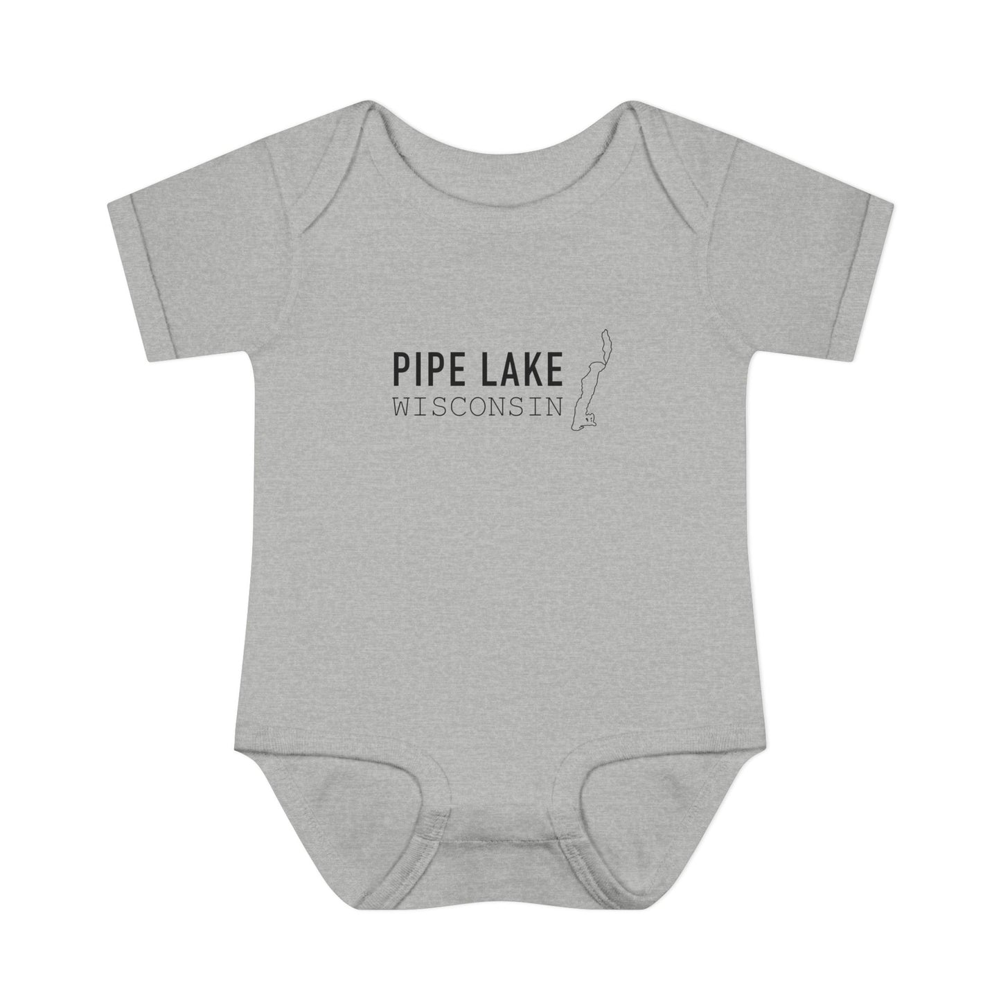 Pipe Lake Wisconsin baby bodysuit | Infant onesie with lake outline